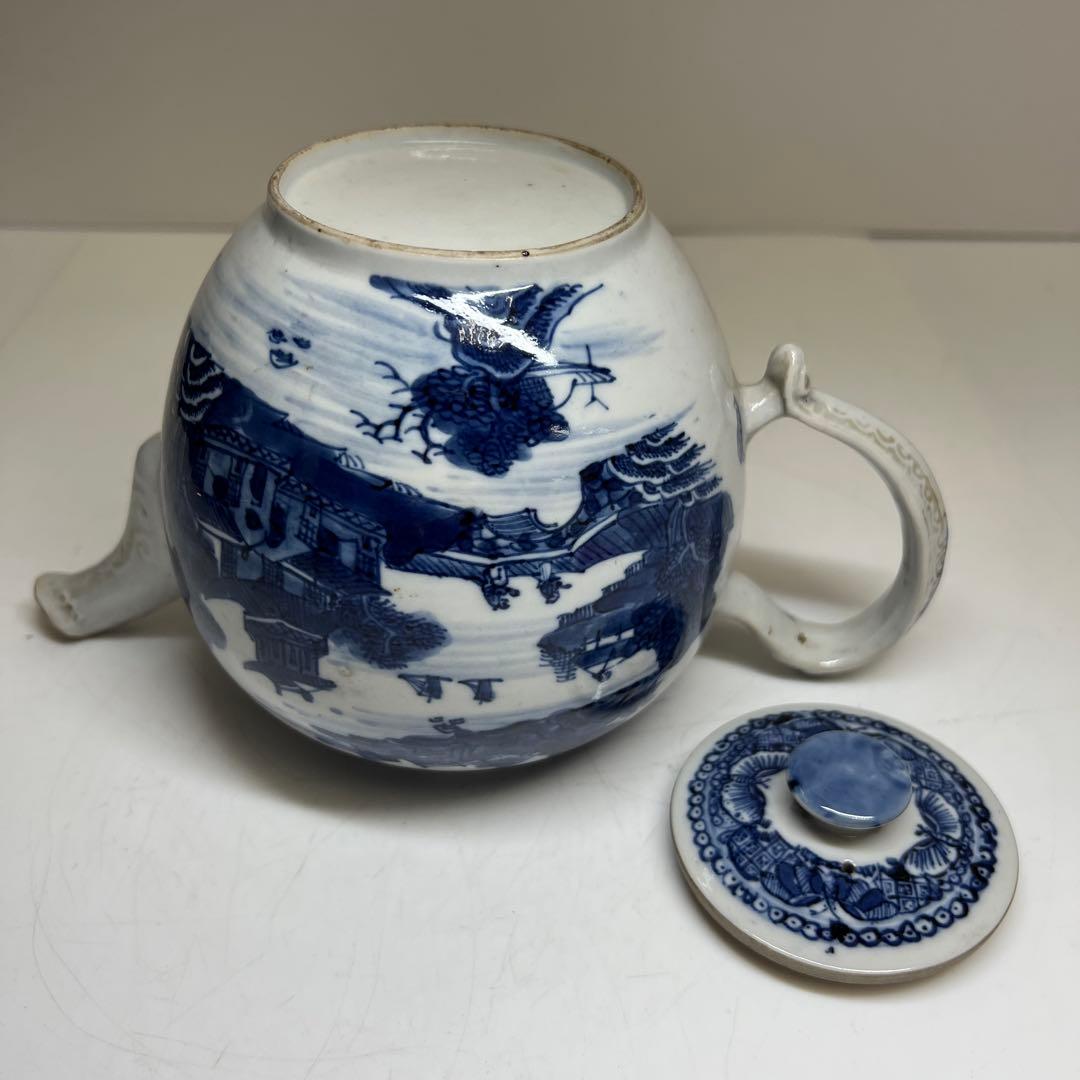 中国清時代　新渡急須　幅約21.5㎝　東Y7-1219☆1F