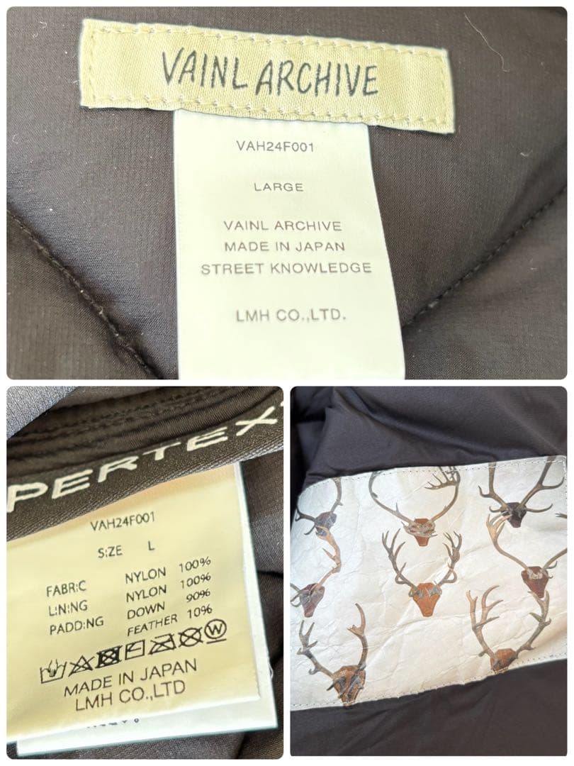 【美品/2024AW】ヴァイナルアーカイブ パフジャケット L キルティング
