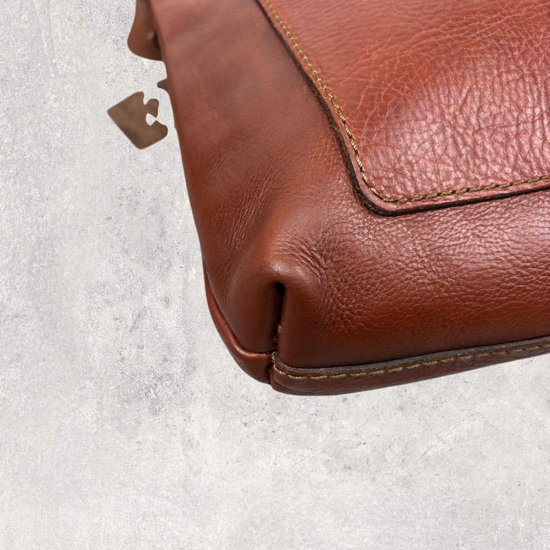 HERZ ヘルツ 半かぶせ ショルダーバッグ M ブラウン 本革 斜め掛け