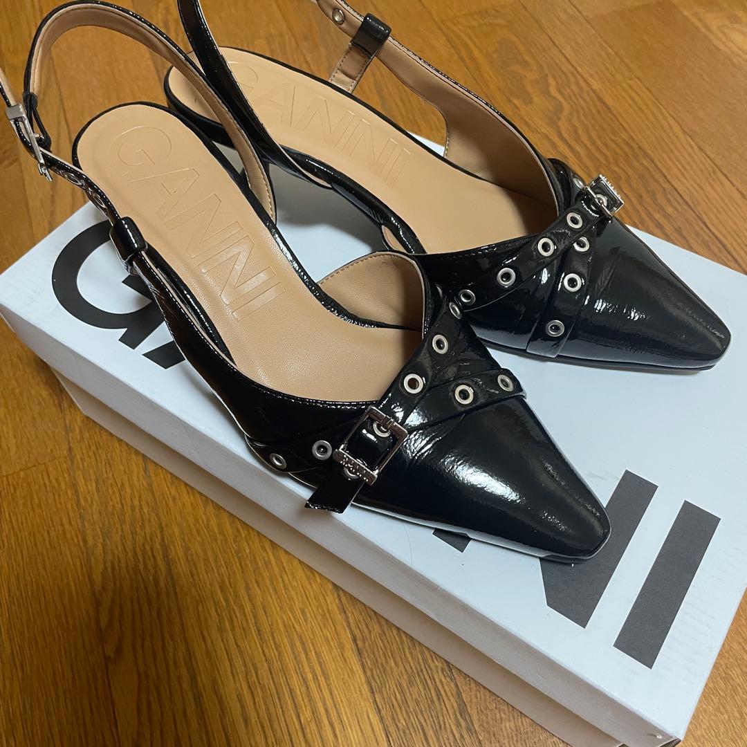 【美品】GANNI ブラック ミュール 38