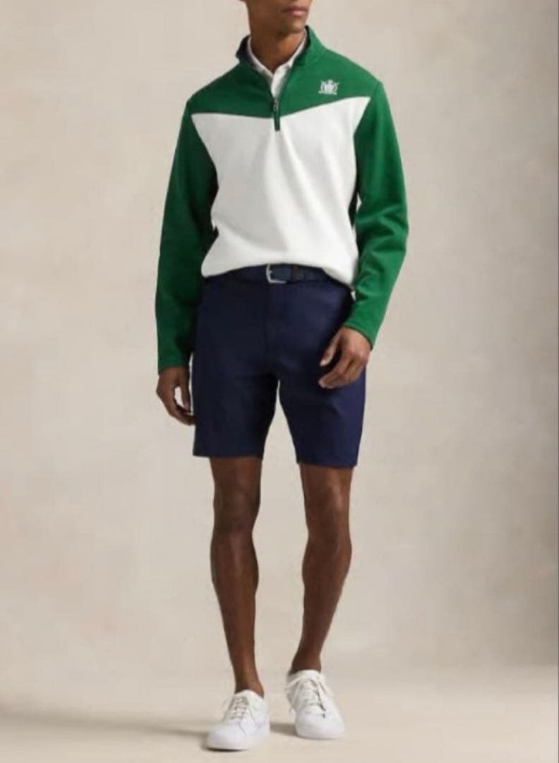 RLX ゴルフ ブロックダブルニット プルオーバー フルジップ ジャケット L