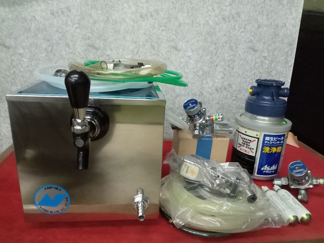 ニットク　氷冷式ビールサーバー　 予備品多数　ミニガス3本付き