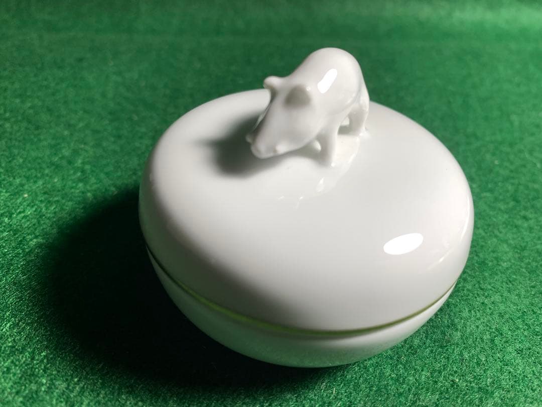 大倉陶園 干支香合　辰　たつ　亥　いのしし　 白磁 香道具 陶器 置物