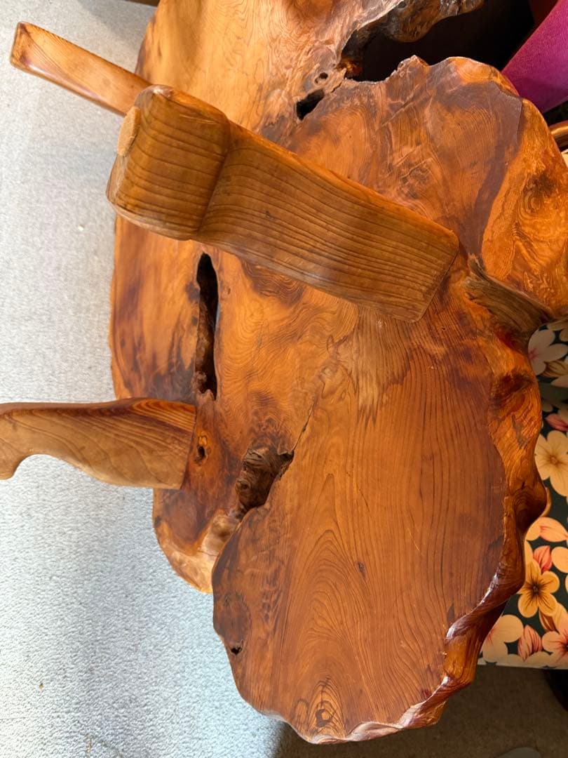 欅 一枚板 座卓 ローテーブル 無垢 天然木 高級和家具