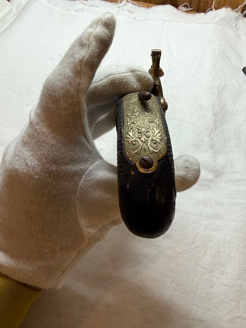 西郷隆盛像 置物 昭和レトロ 火縄銃 モデルガン 置物