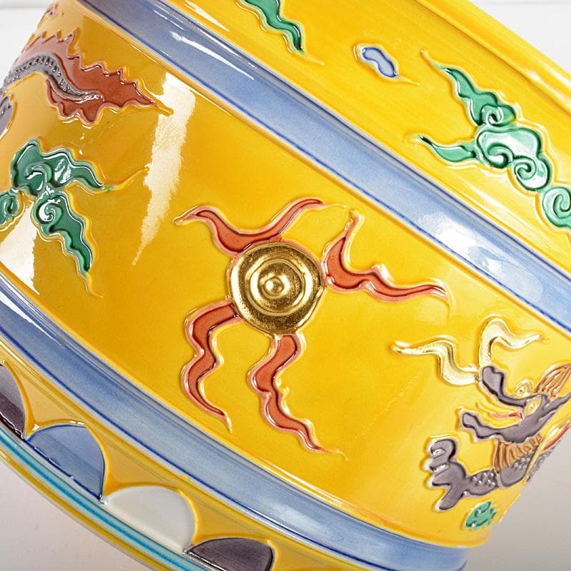 茶道具　京焼　叶松谷造　黄文跡　水指　共箱　M　R5093