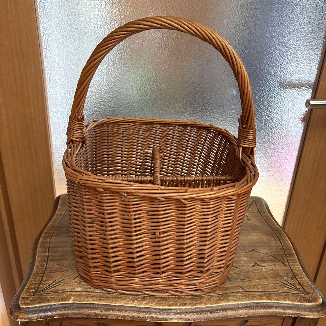フランス　アンティーク　ヴィンテージ　パニエ　かご　ワインラック