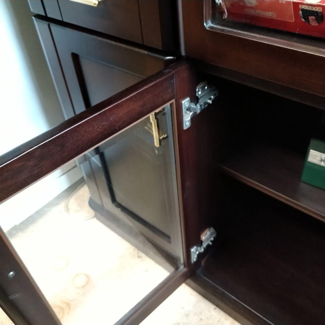 大型ダークブラウン収納キャビネット