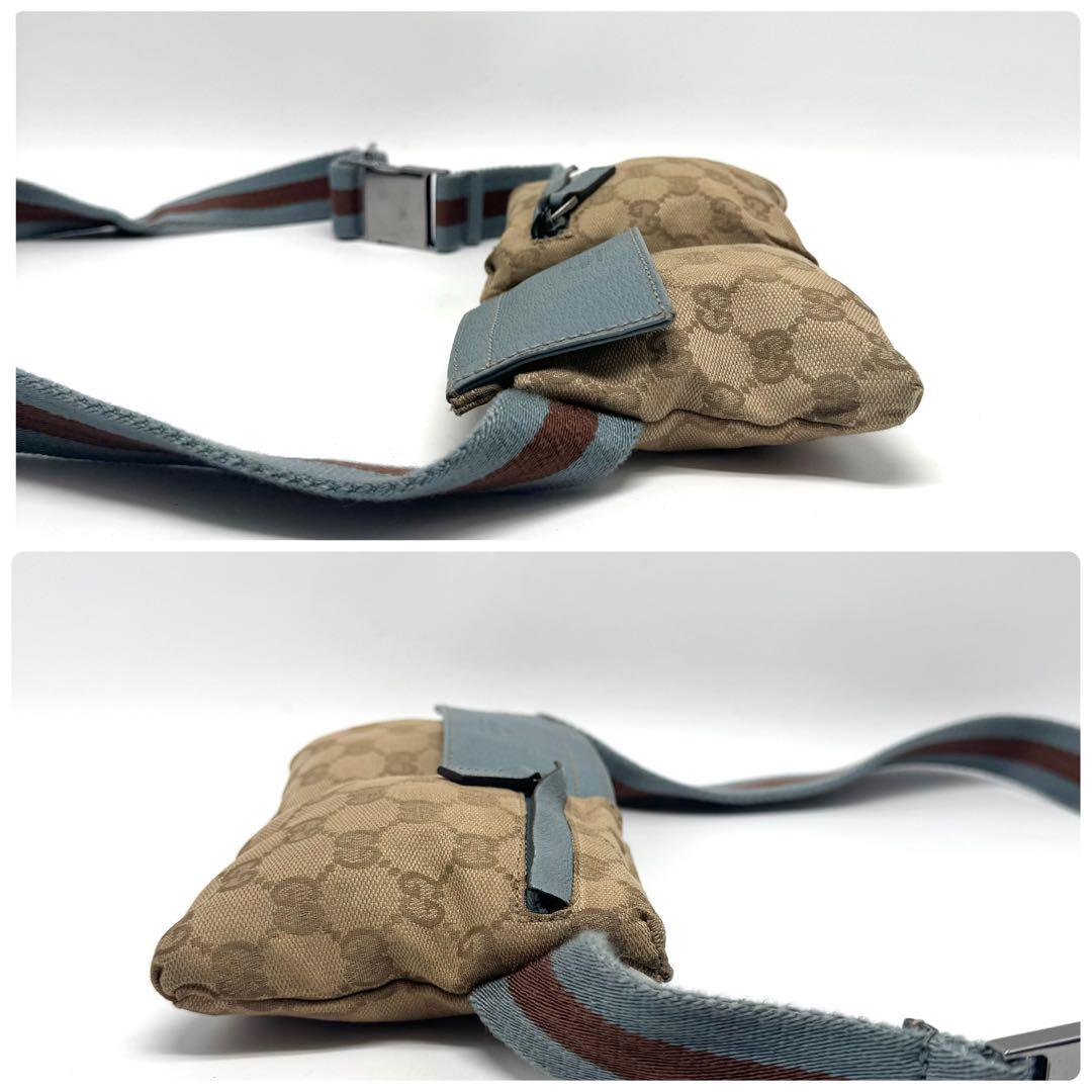 【極上美品✨】グッチ GGキャンバス ボディバッグ ウエストバッグ 角スレ無し