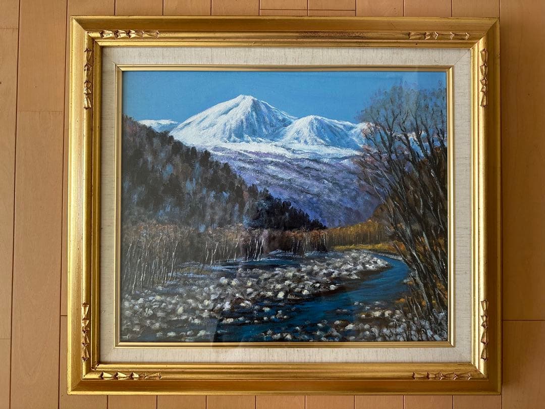 絵画 風景 冬景色 初冬 桜井寛 画家 初冬のニセコ連峰 油絵 アート F8
