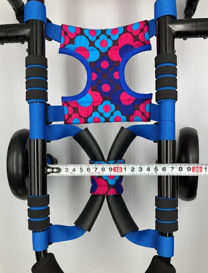 愛犬４輪歩行器【サイズ調整可】×【彩色ブルー】介護・リハビリetc...