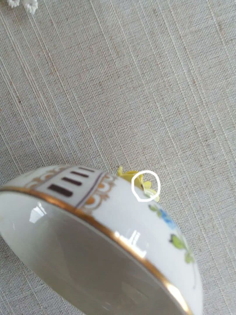 ヘレンド小物入れ　わすれな草　マスターペインターサイン入り