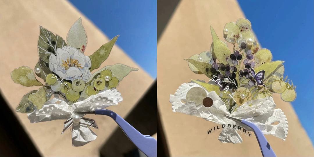 c*☻様 野苺③ 海外 マスキングテープ 装飾マステ 花柄 ボタニカル 新品セッ