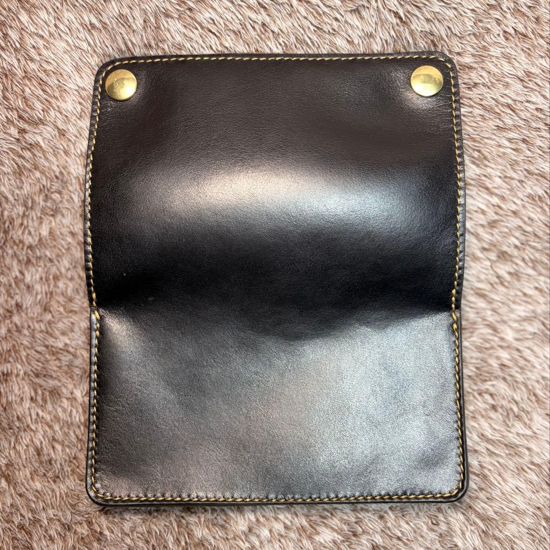 YAMATO ◎柔らかい二つ折りシャグポーチ.牛スムース革◎