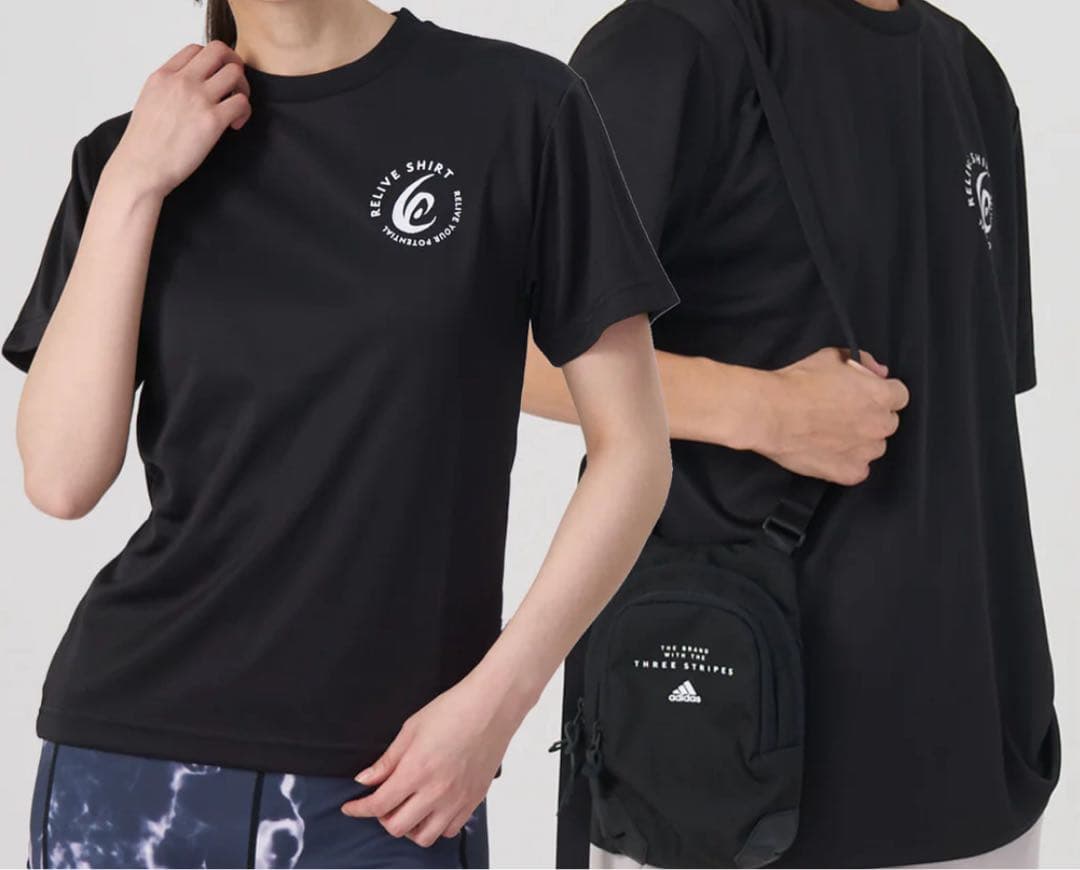 リライブシャツスポーツ　ユニセックス　ブラック　サイズLL(正規品)