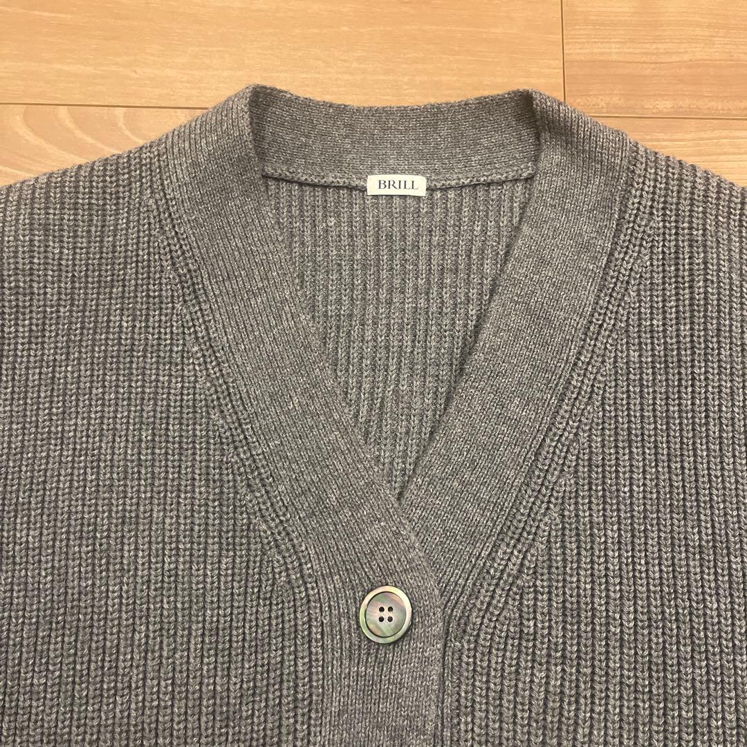 ⭐︎BRILL⭐︎ブリル モダンアゼVネックカーディガン　グレー