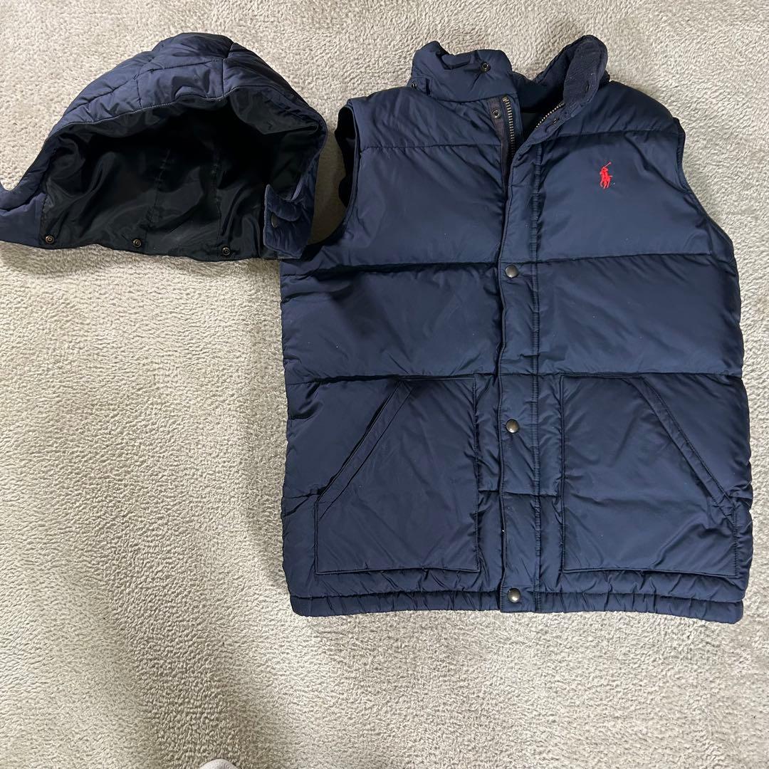 Ralph Lauren ダウンベスト　ネイビー　ラルフローレン　フード付　XL