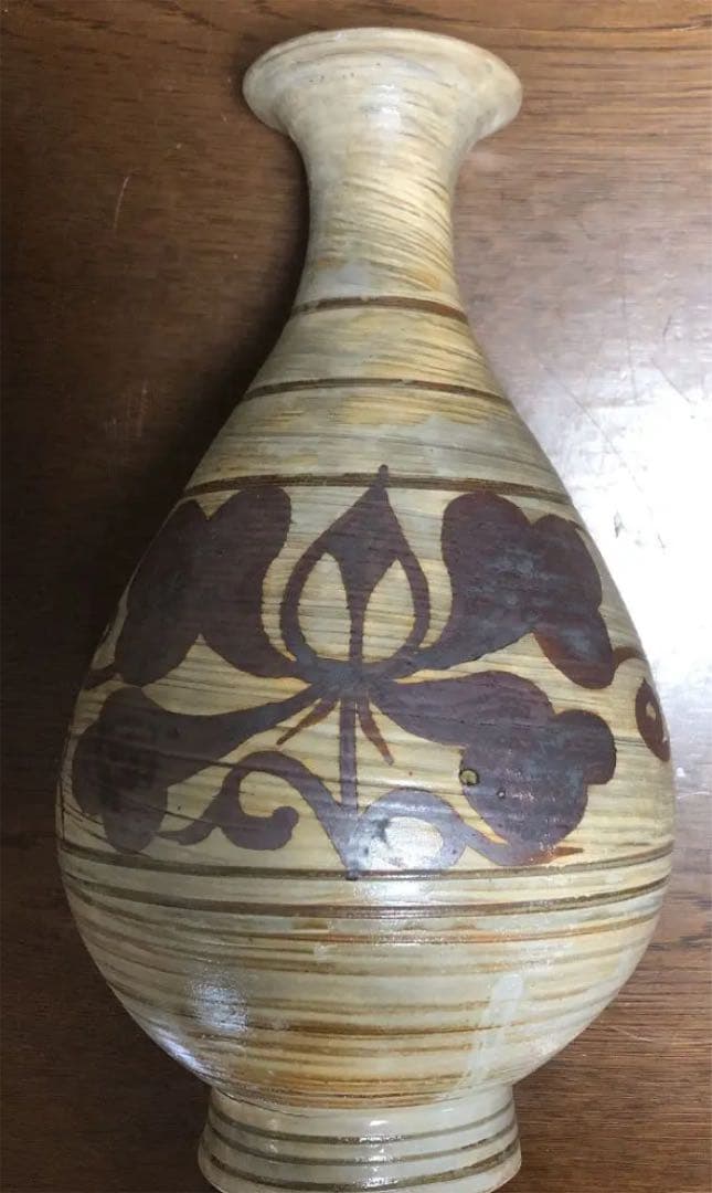 粉青沙器鉄絵唐草文瓶李朝写し