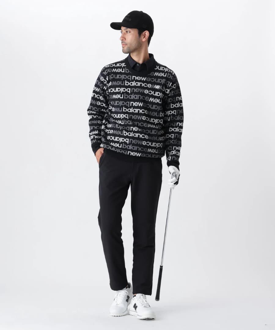 New Balance　アップサイドダウンロゴボーダー　 吸湿発熱 ニット【L】