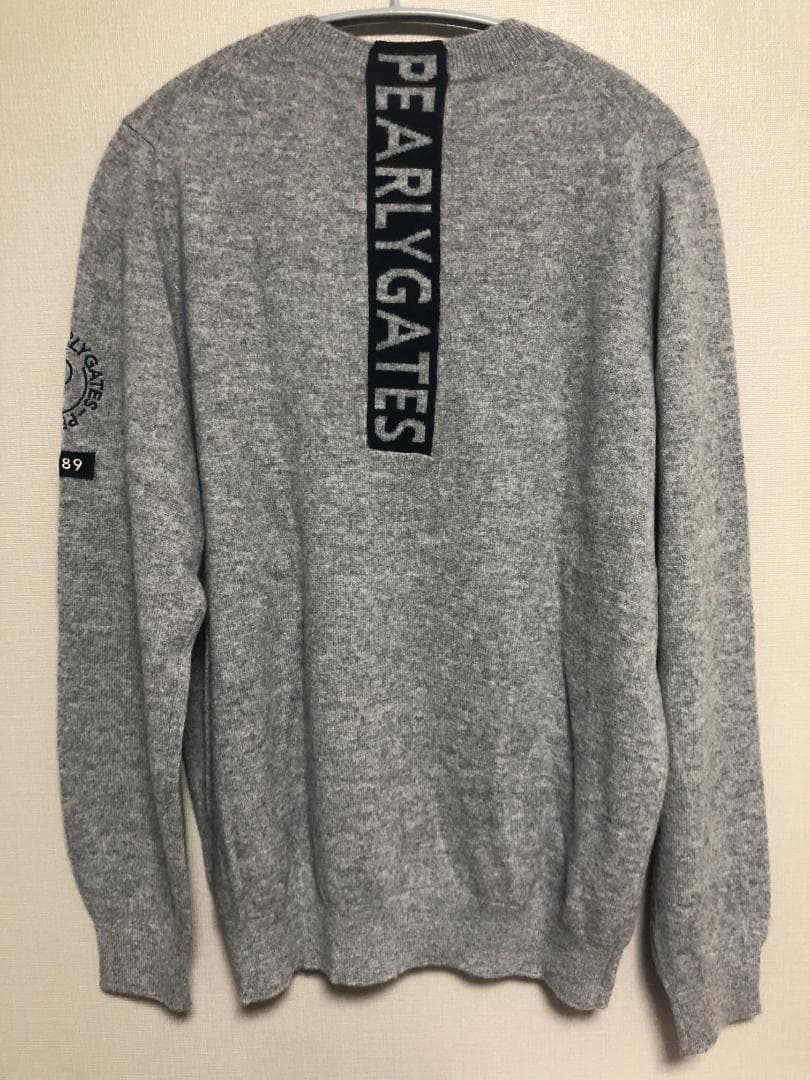 未使用 カシミヤ クルーネックニットセーター カシミヤ100% 6 XL グレー