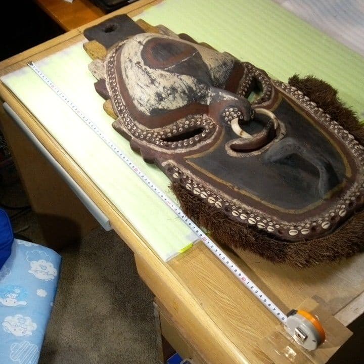 パプアニューギニア　お面　マスク　木製　木彫り　 壁掛け　置物　インテリア