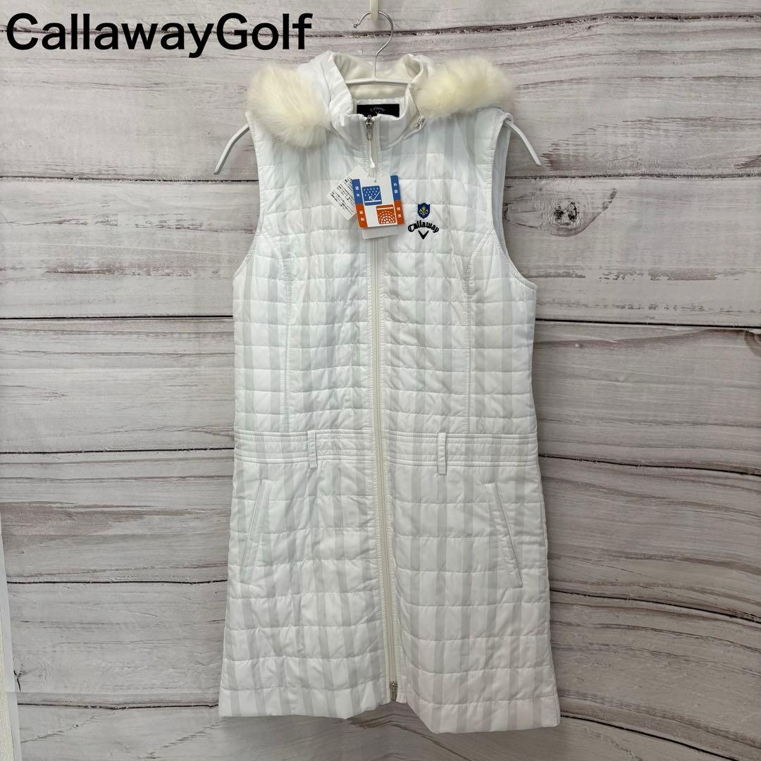 キャロウェイゴルフ　ゴルフウェア　S ワンピース　中綿ダウン　ファー付　ベスト