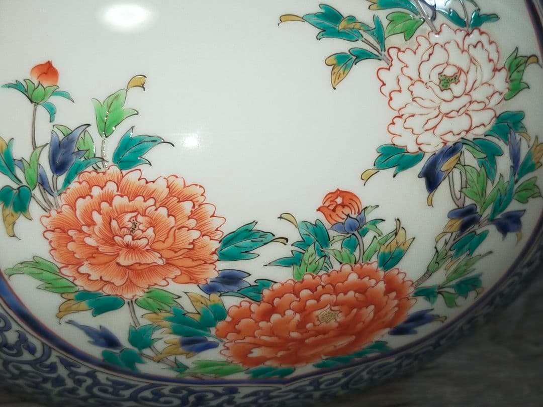 ♥値下げ！小畑仁　柿右衛門様式　特大　花瓶　共箱付き　有田焼　伊万里　骨董　古玩