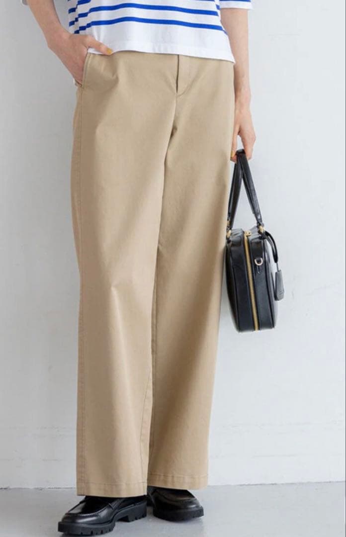 23区 今季 完売！ ストレッチギャバ チノパンツ ベージュ 44 13号 新品