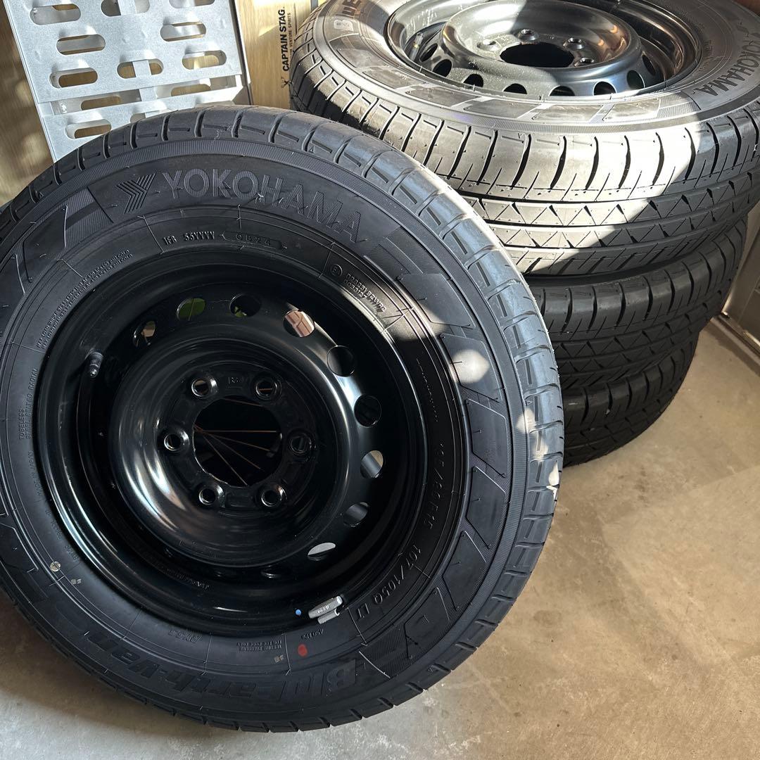 キャラバン新車外し　4本　YOKOHAMA 195/80R15 ホイールセット