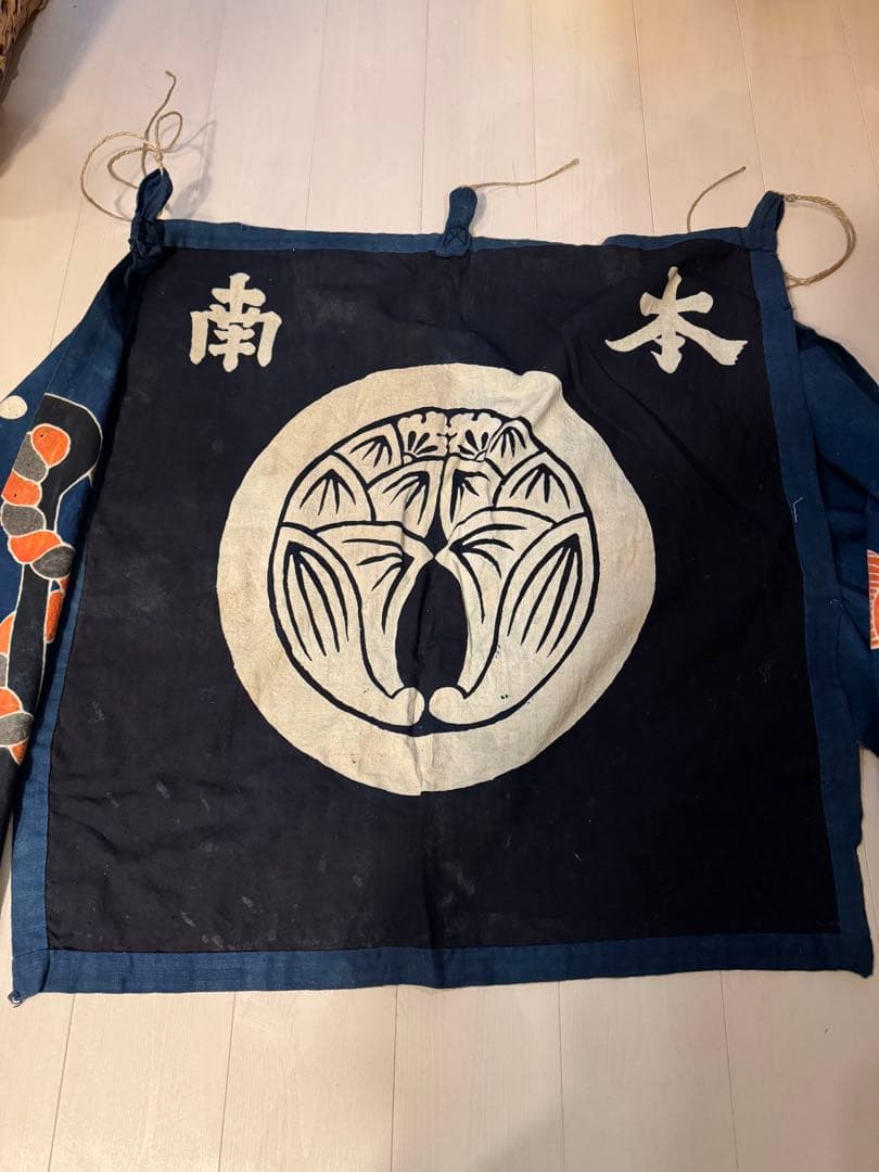 ②骨董レア品　日本古布　藍染木綿　東北馬飾り　観賞用、リメイク材料