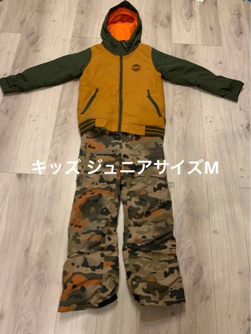 BURTON スノーボードウェアセット 子ども用迷彩 キッズ、ジュニアサイズM
