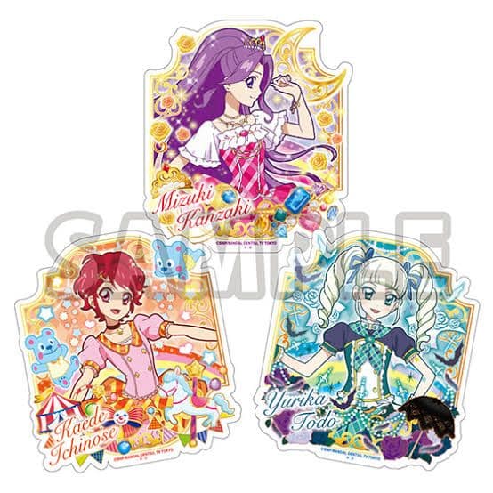 アイカツ ダイカット ステッカー トライスター 美月 ユリカ かえで