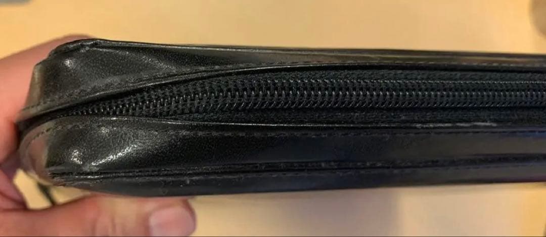 アシュフォード A4オーバーサイズ ダブルジッパー ドキュメントケース 黒