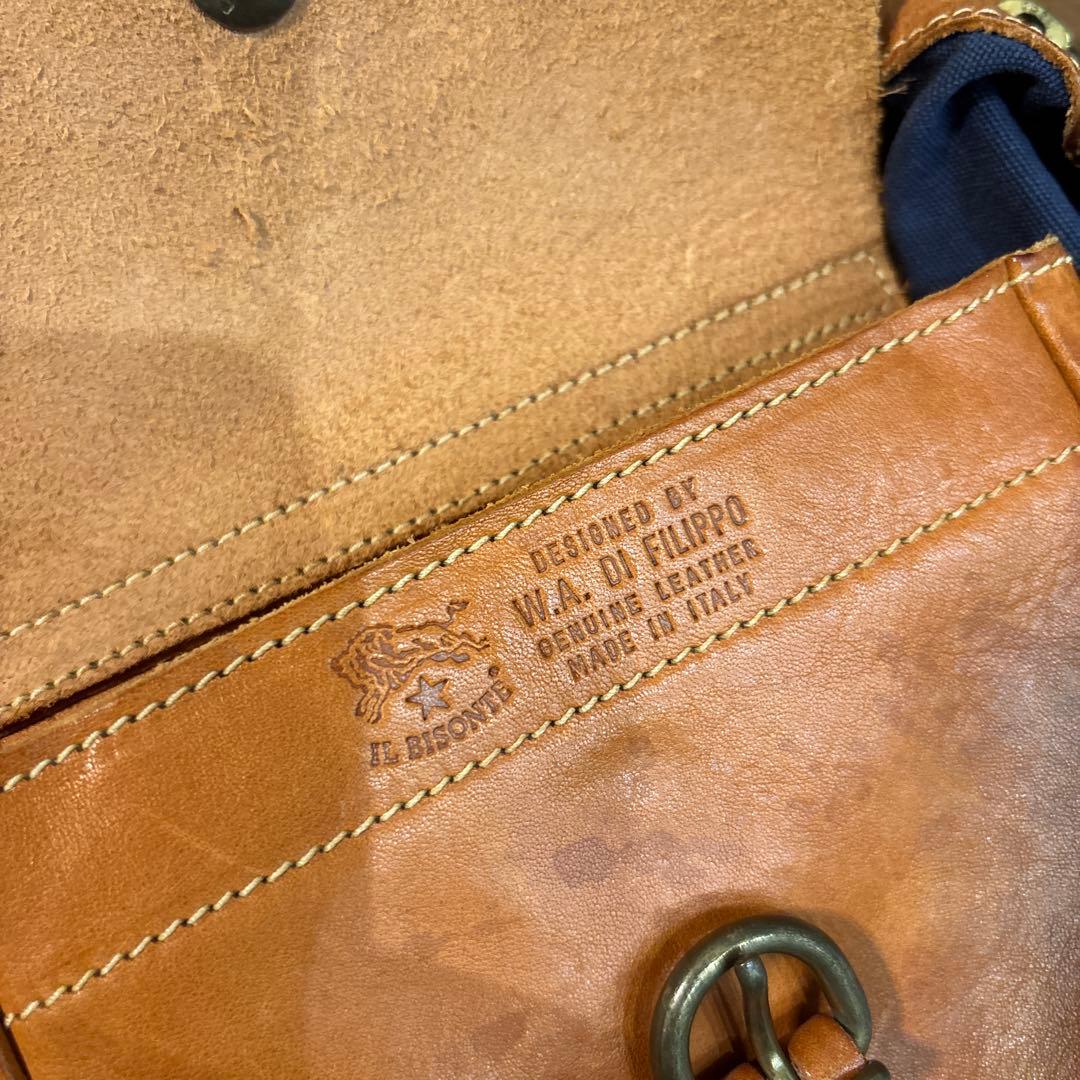 【美品】イルビゾンテ レザー 本革製 ウエストバッグ イタリア製