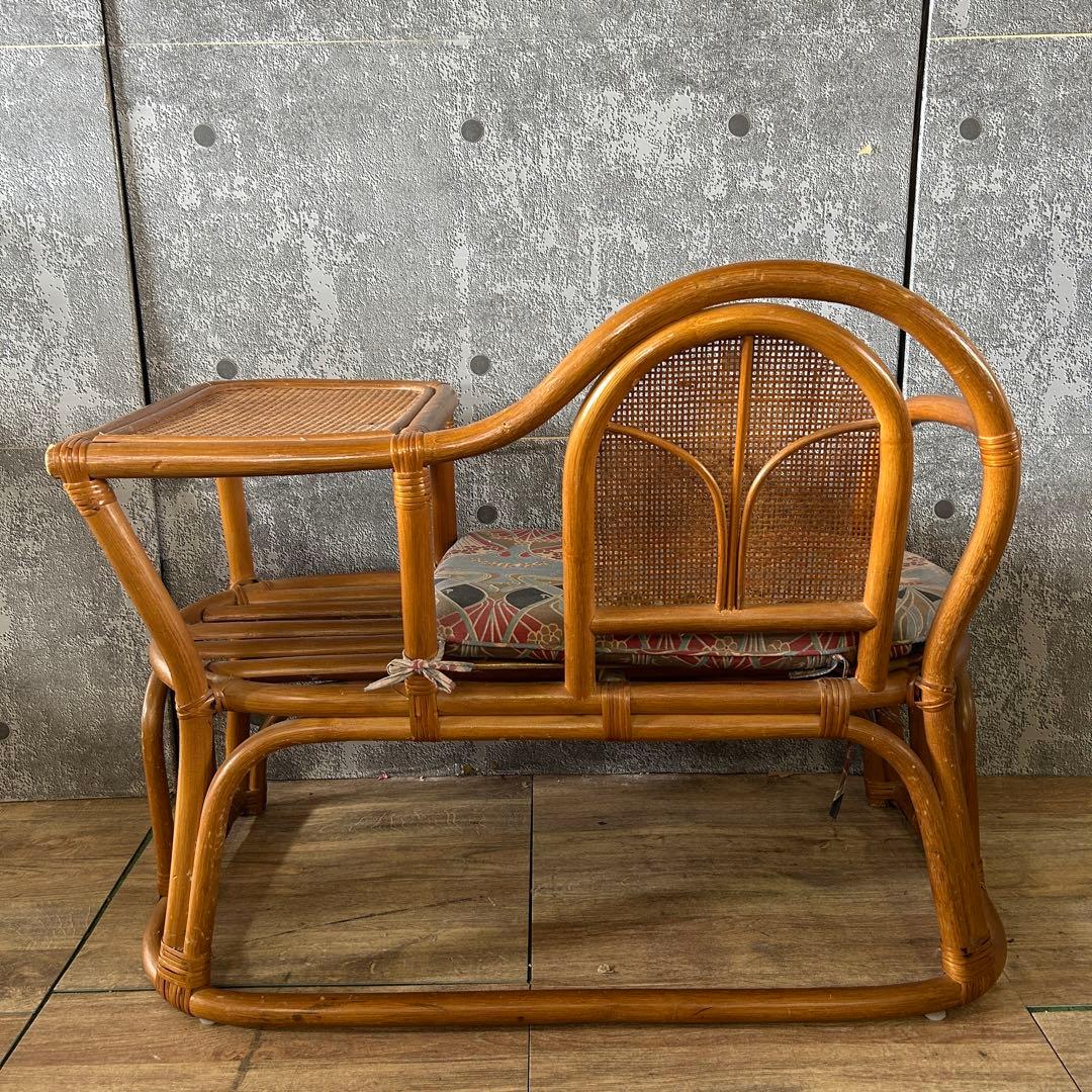 achan.꧁籐素材꧂ラタンテレフォンベンチ ソファ 電話台 いす チェア