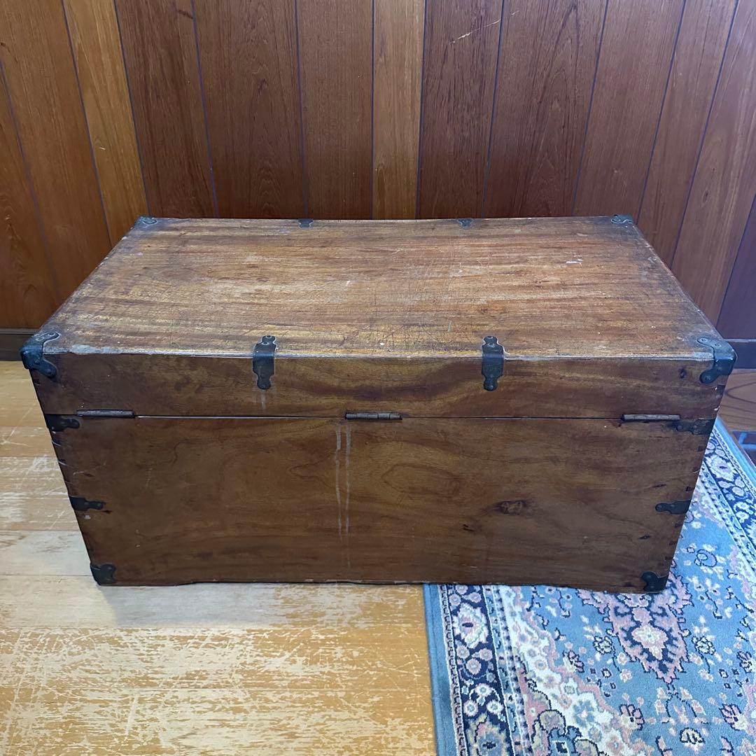 最終値下げ！アンティーク　木製トランクケース　長持　木箱
