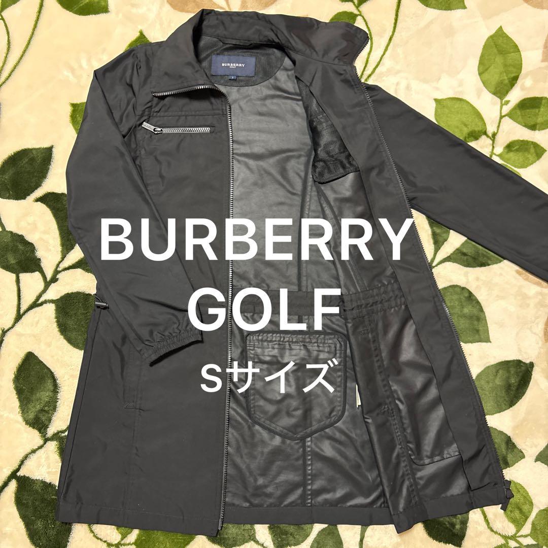 美品 バーバリーゴルフ 2WAY ナイロンジャケットコート 黒 サイズ1 S相当