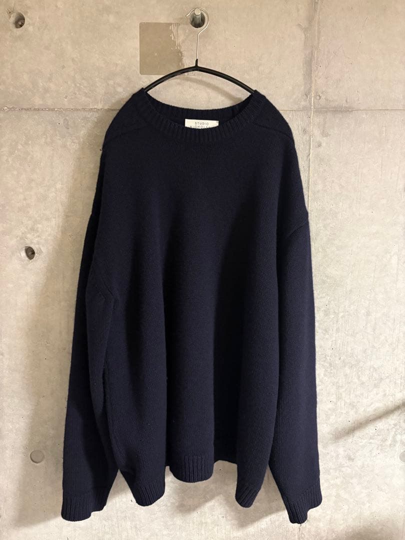 STUDIO NICHOLSON ネイビー オーバーサイズニット S