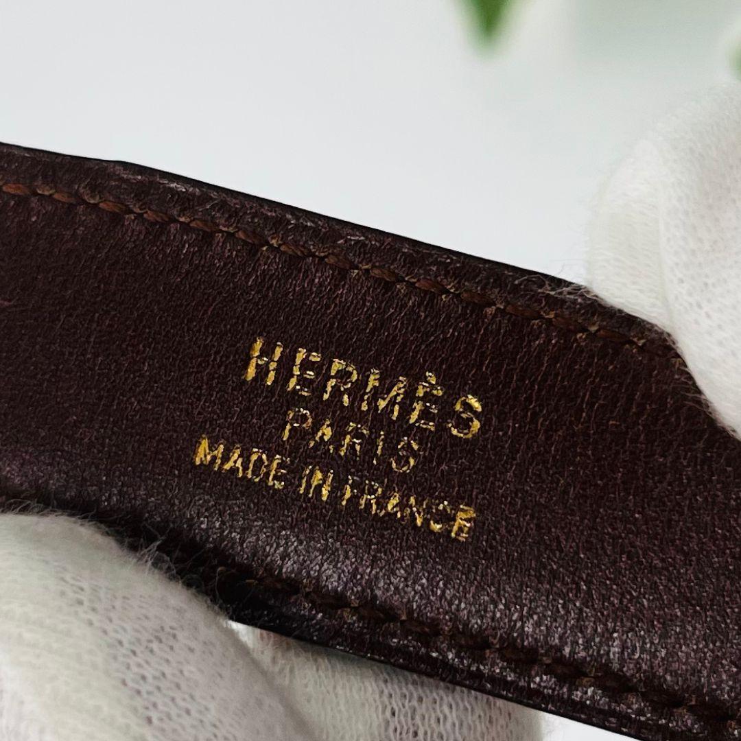 HERMES エルメス コンスタンス　Hベルト ベルト ゴールド　ブラウン ミニ