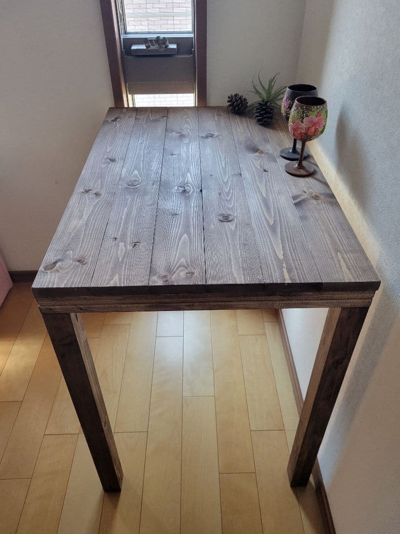 90木製カウンターテーブル ウォールナットワックス アンティーク　木製