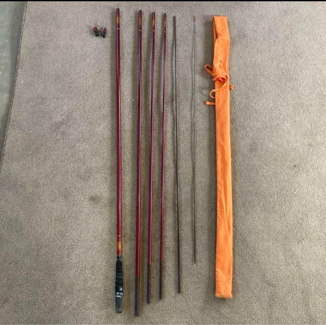 4*上様 赤 Daiwa ヘラ竿 飛燕峰 烈火 21 袋付き 6本継ぎ カーボン