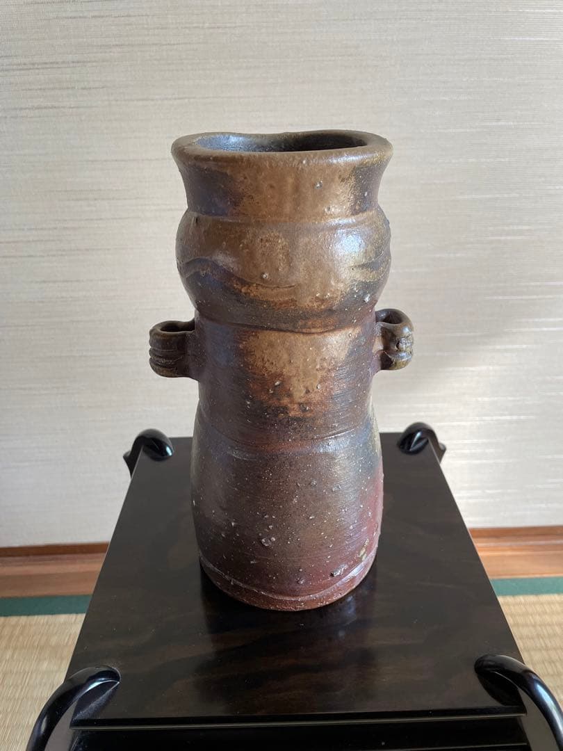 花瓶　耳付花入　備前焼