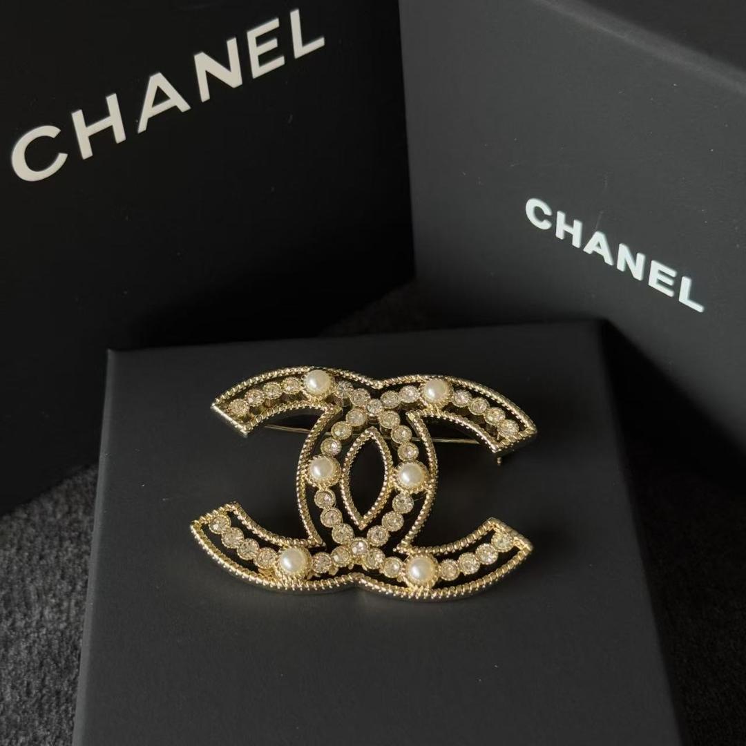 ココマーク ブローチ GP ゴールド フェイクパール ラインストーン