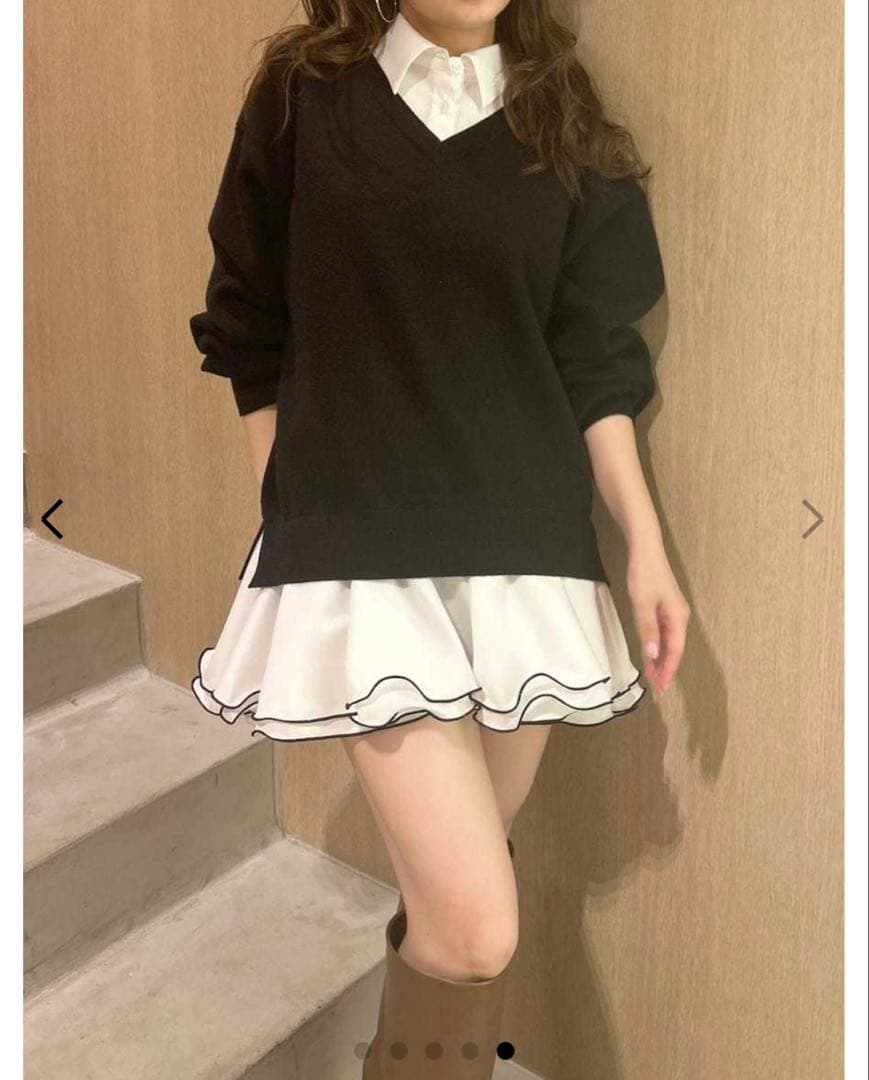 【新品未開封】【lily brown】シャツドッキングフリルミニワンピース