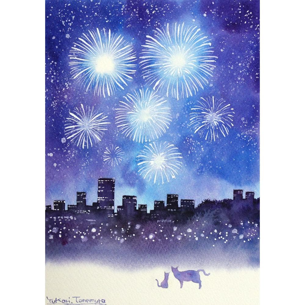 ぷうあさま専用 （原画）夜空に咲く花 ほか　5点おまとめ