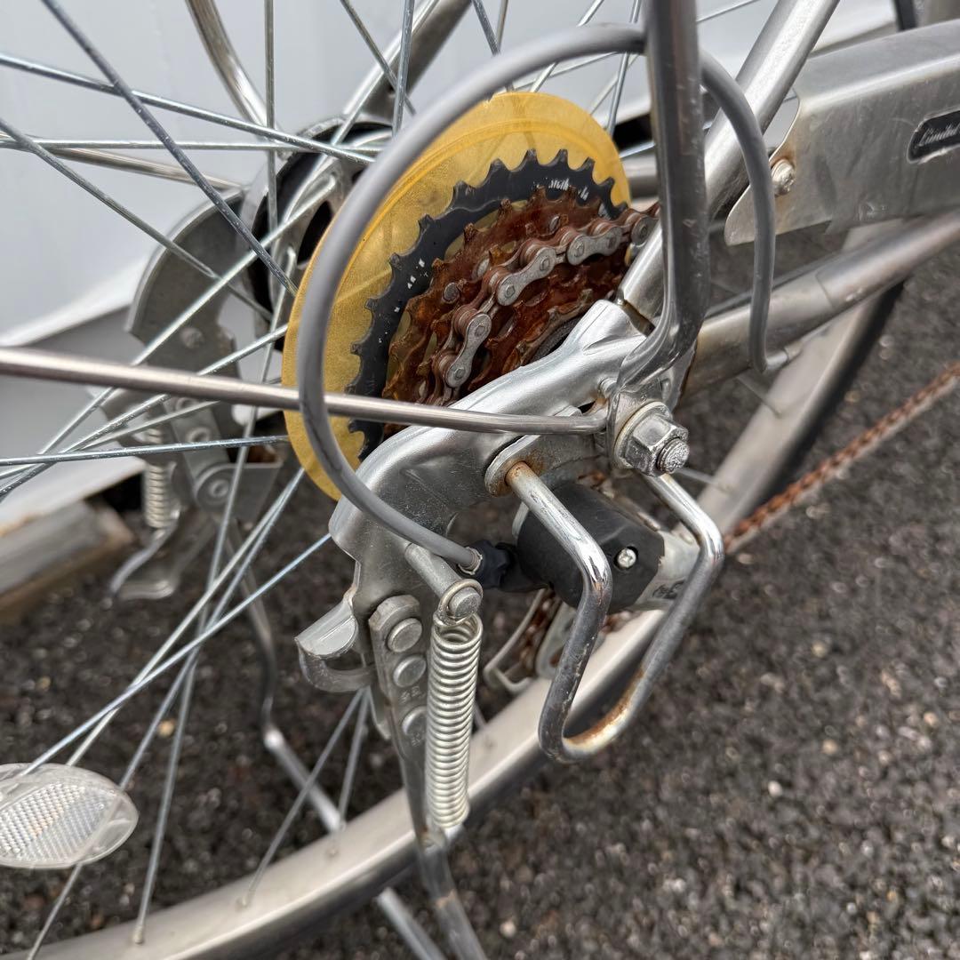 【都内/千葉引取】街乗り用自転車 26インチ カゴ/鍵/オートライト/6段変速付