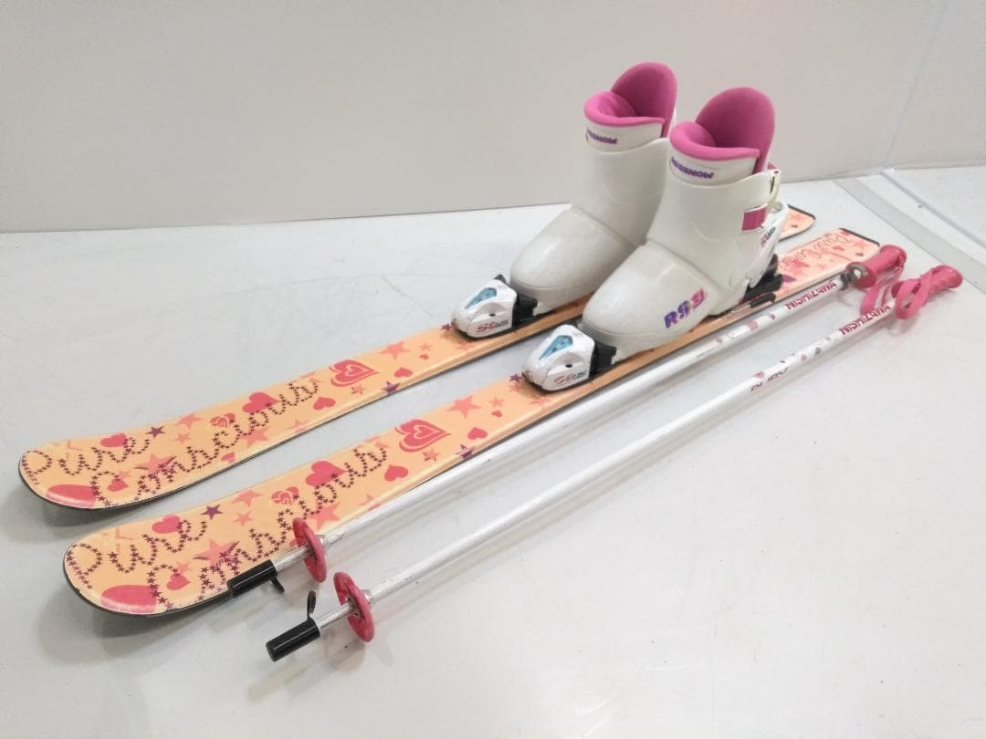 女の子 ジュニアスキー4点セット ピュアコンシャス 110cmブーツ 22cm◇