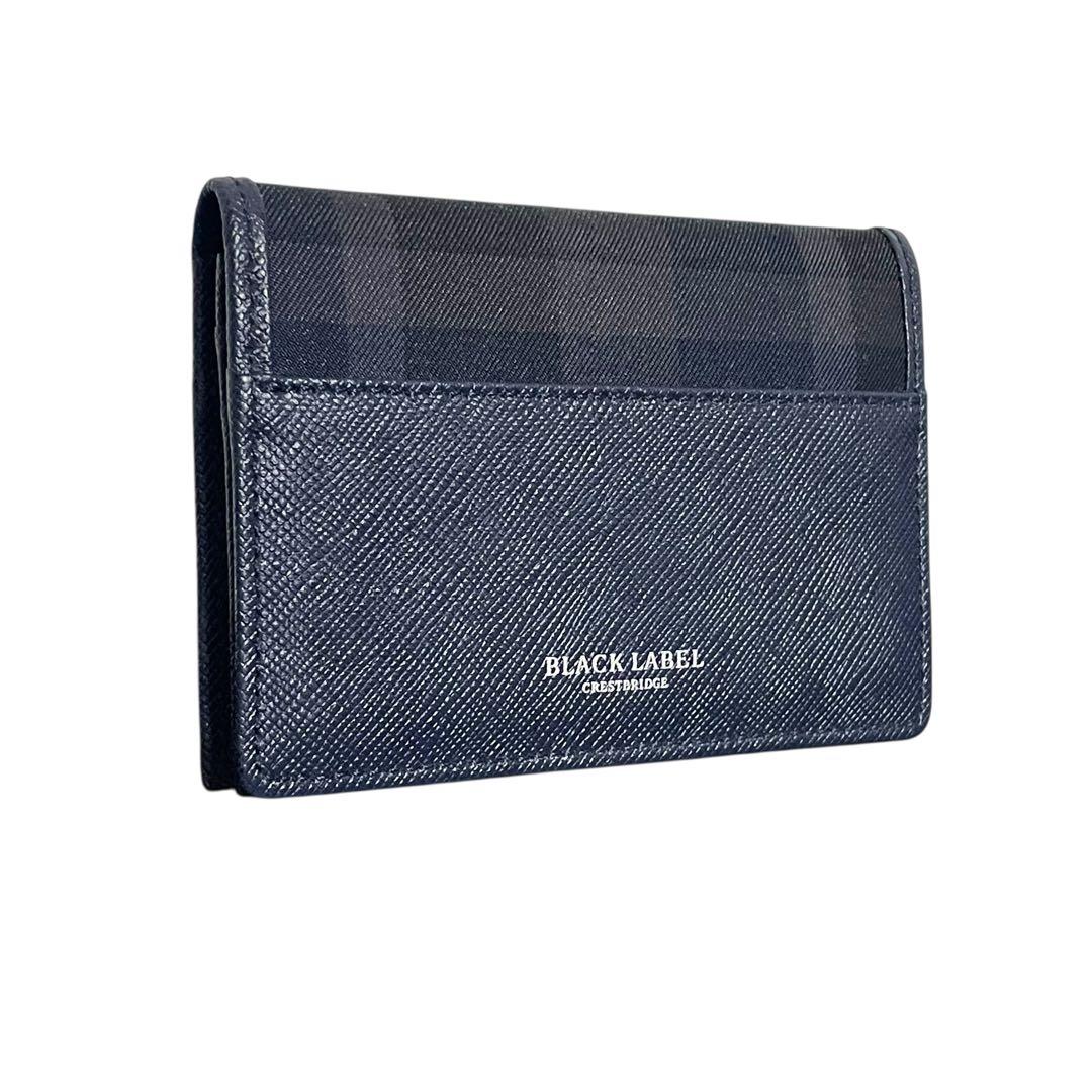 ブラックレーベルクレストブリッジ 名刺入れ カードケース チェック ネイビー