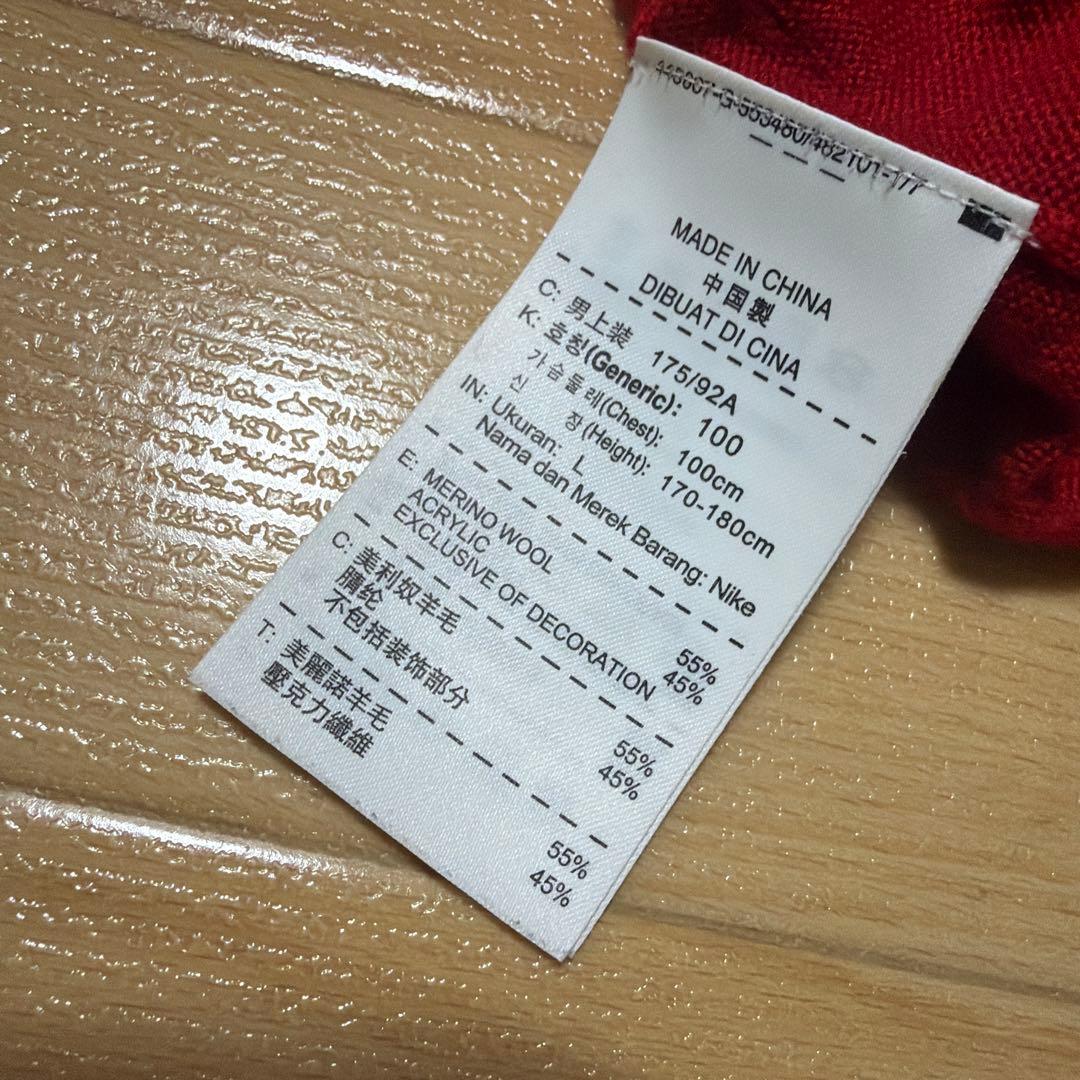 NIKE GOLF タイガーウッズコレクション ニット ウール混 タイガーレッド