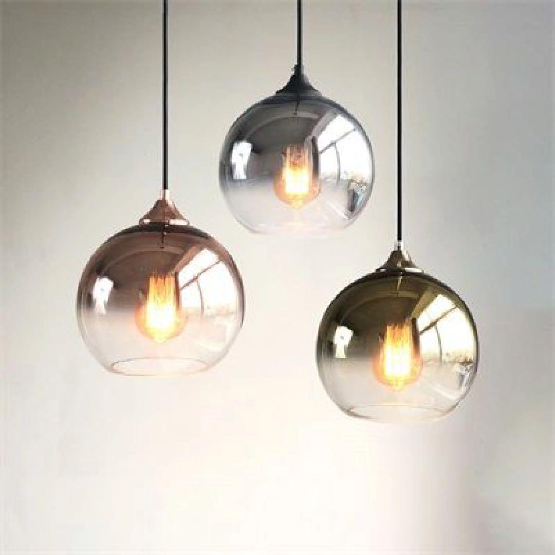 北欧 ペンダントライト(シルバー)×3 引掛シーリング用